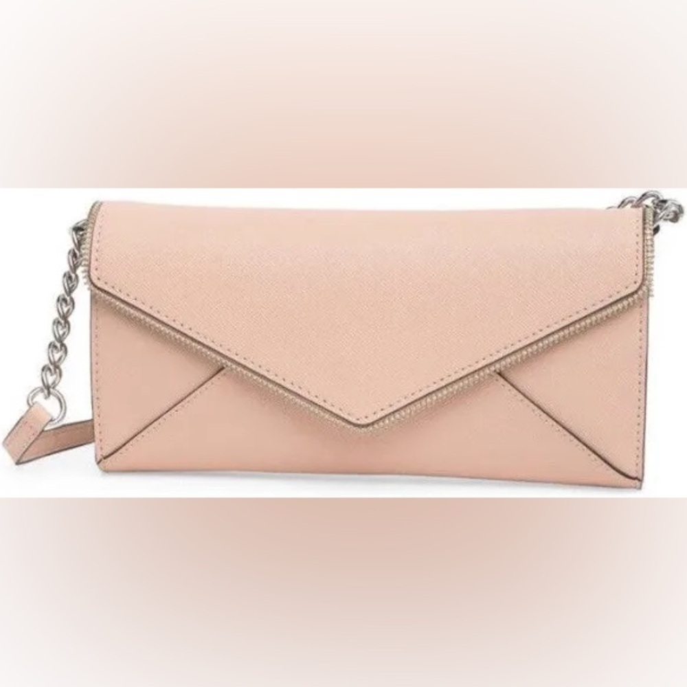 Rebecca Minkoff Cleo Wallet On a Chain Rosewood Crossbody Bag